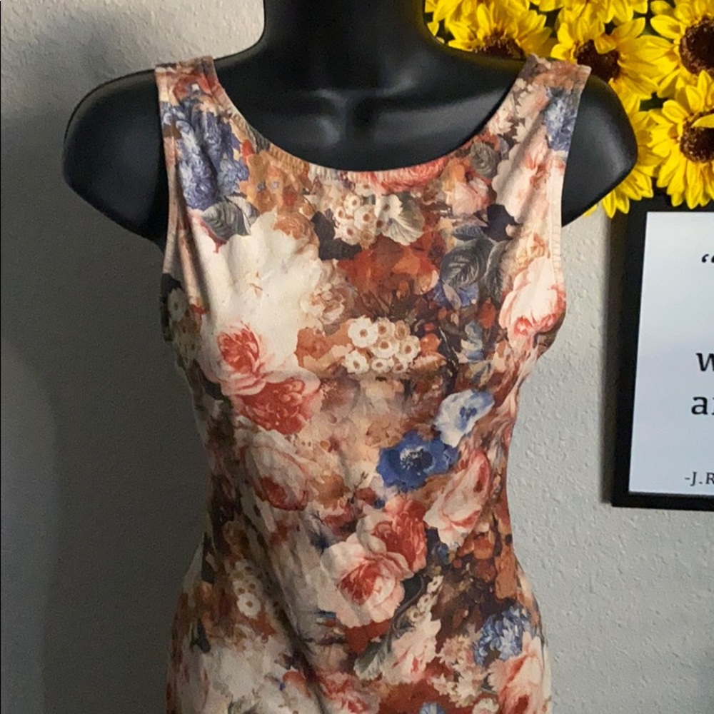 Floral Open Back Dress